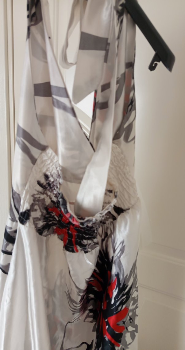 Bohem Beyaz Uzun Askısız Elbise - Görsel 4