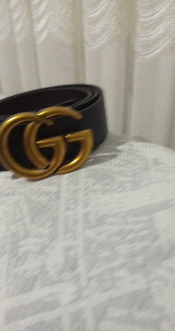 Altın Tokalı Klasik Siyah Deri Kadın Kemeri - Görsel 2