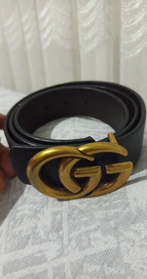 Altın Tokalı Klasik Siyah Deri Kadın Kemeri - Görsel 5