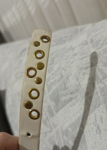 Beyaz Deri Delikli Kadın Kemer - Görsel 5