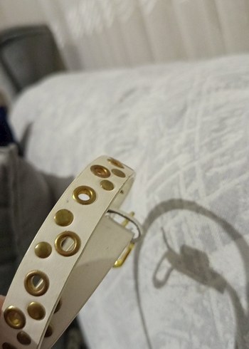 Beyaz Deri Delikli Kadın Kemer - Görsel 6