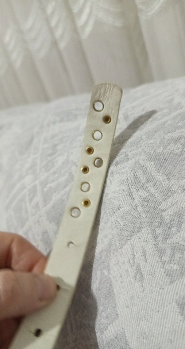 Beyaz Deri Delikli Kadın Kemer - Görsel 4