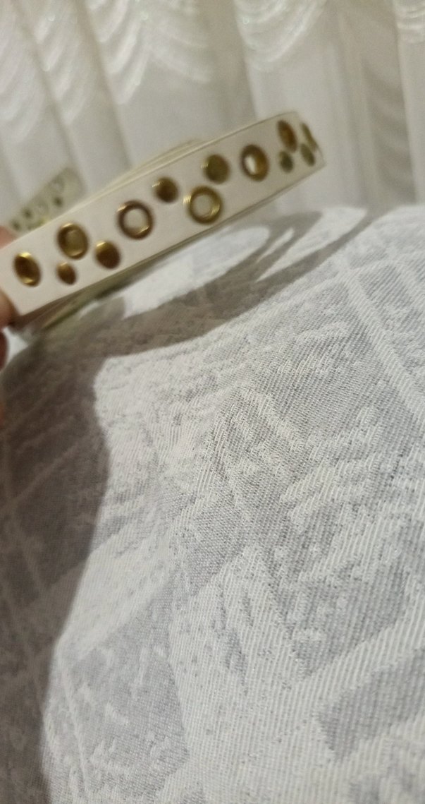 Beyaz Deri Delikli Kadın Kemer - Görsel 3