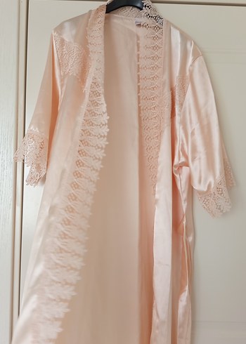 İnce Askılı Pudra Midi Gecelik - Görsel 4