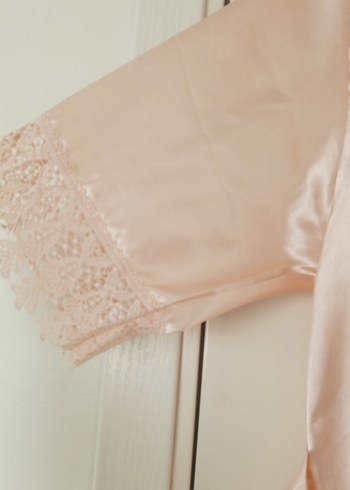 İnce Askılı Pudra Midi Gecelik - Görsel 6