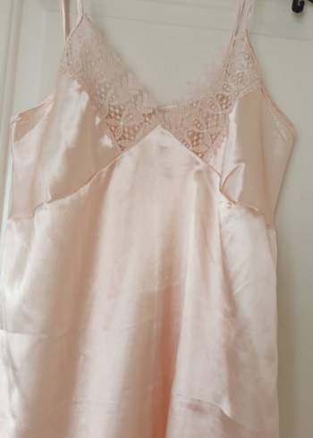 İnce Askılı Pudra Midi Gecelik - Görsel 2