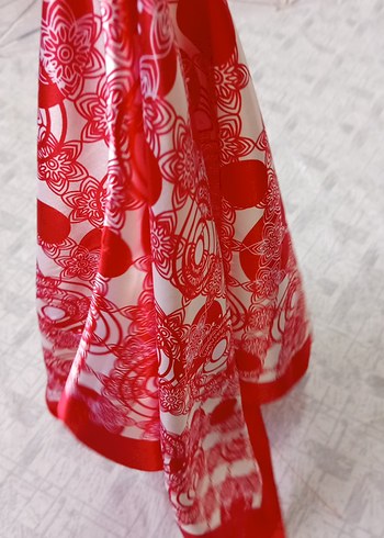 Kırmızı Vintage Kadın Fular - Görsel 7