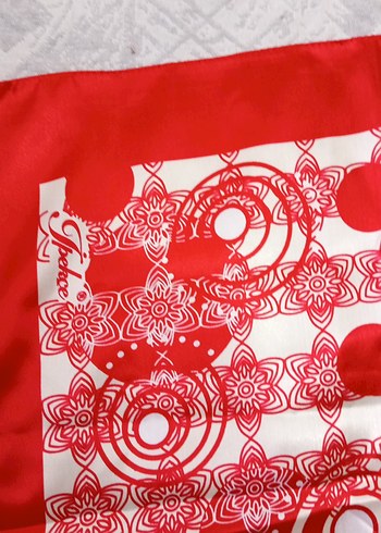 Kırmızı Vintage Kadın Fular - Görsel 4