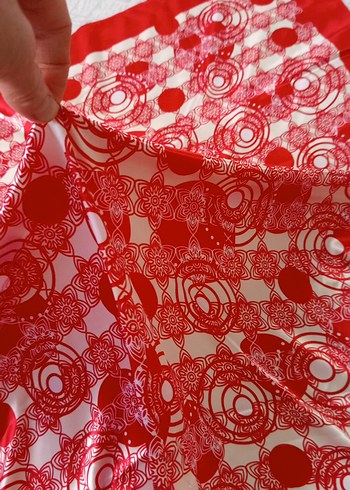 Kırmızı Vintage Kadın Fular - Görsel 5