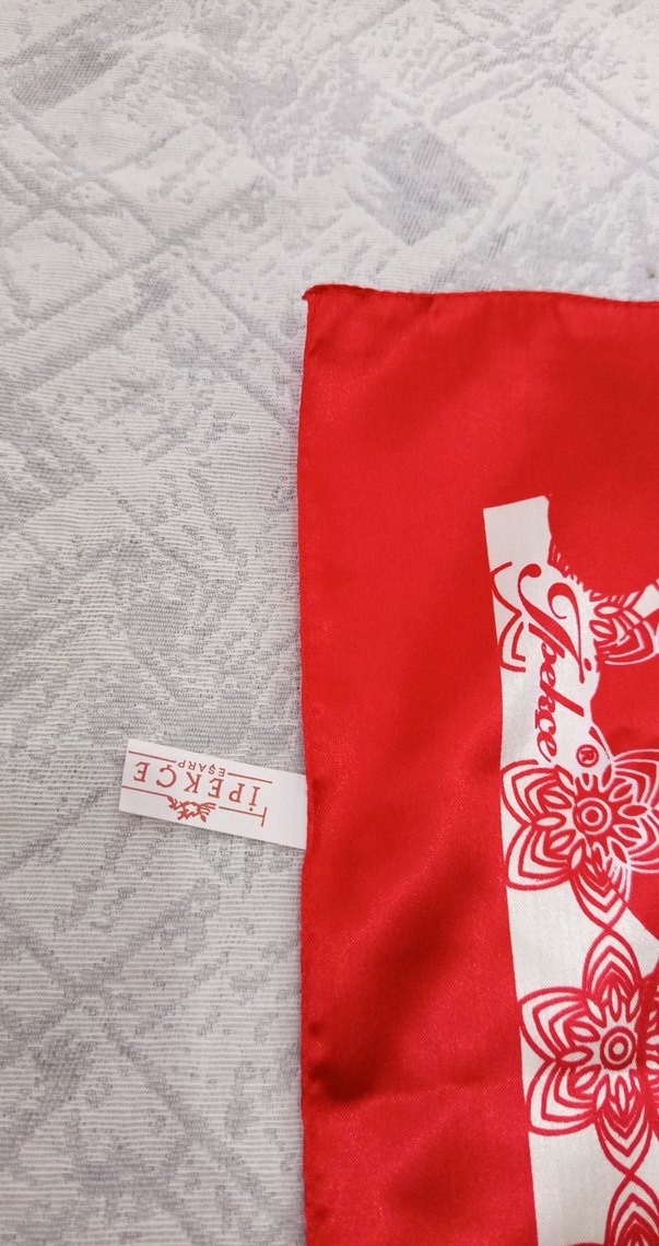 Kırmızı Vintage Kadın Fular - Görsel 3