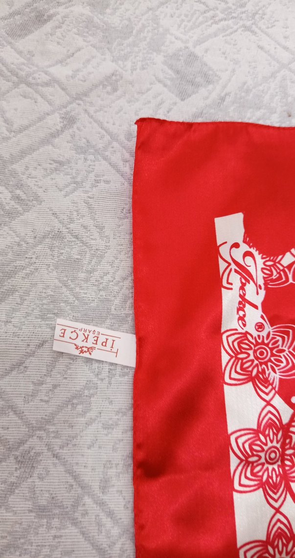 Kırmızı Vintage Kadın Fular - Görsel 2