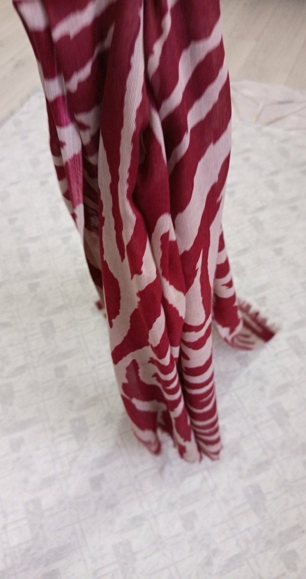 Bordo Kürklü Kadın Şal - Görsel 5