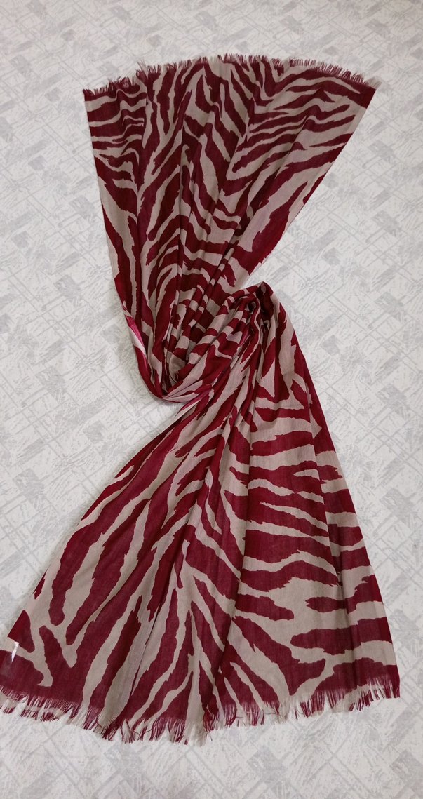 Bordo Kürklü Kadın Şal - Görsel 2