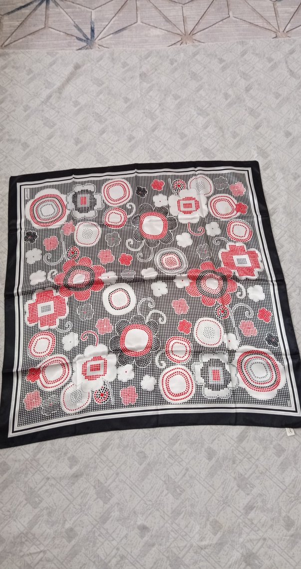 Vintage Dantel Detaylı Çok Renkli Kadın Fular - Görsel 2