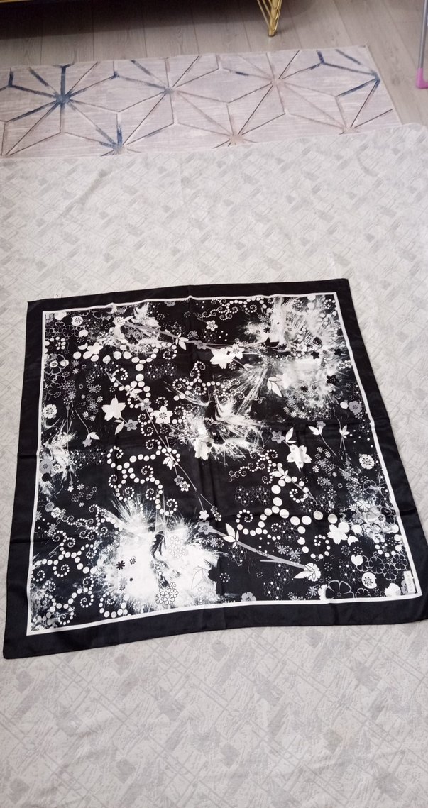 Dantel Detaylı Siyah Bohem Kadın Fular - Görsel 2