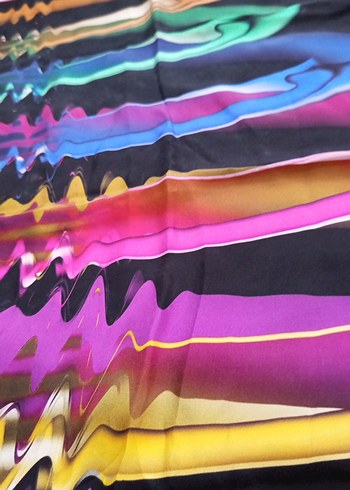 Kadın Çok Renkli İpek Fular - Görsel 3