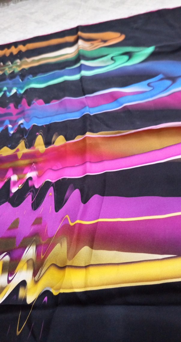 Kadın Çok Renkli İpek Fular - Görsel 3