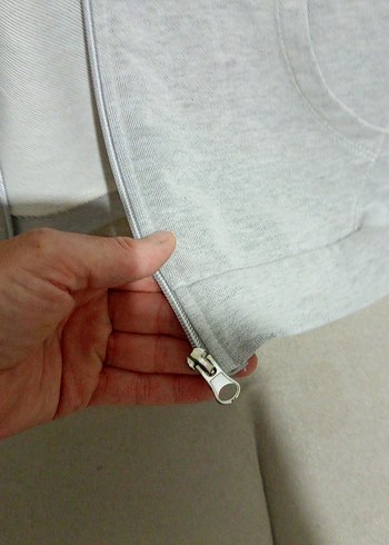 l Beden gri Renk Gri Erkek Fermuarlı Polar Sweatshirt