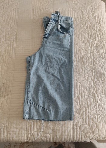 mavi Bol Kesim Midi Denim Kadın Jean - Görsel 2