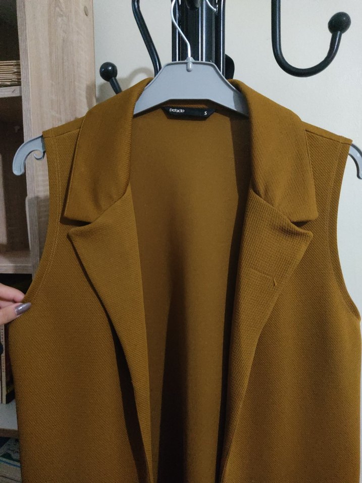 Kahverengi Midi Kadın Yelek - Görsel 3