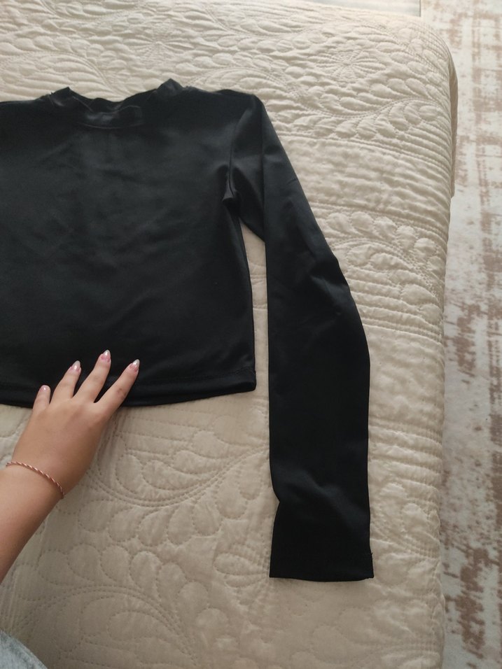 Erkek Siyah Dar Kesim Balıkçı Yaka Sweatshirt - Görsel 3