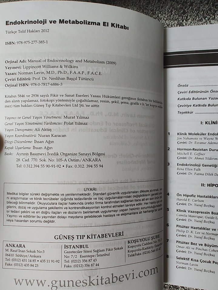 Endokrinoloji ve Metabolizma El Kitabı - Dördüncü Baskı - Görsel 2