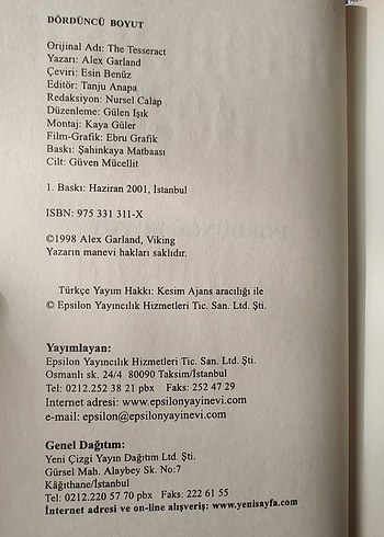 Beden Dördüncü Boyut - Alex Garland