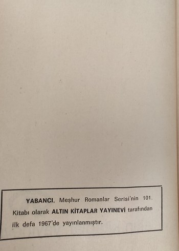  Beden Yabancı Albert Camus Ciltli Baskı