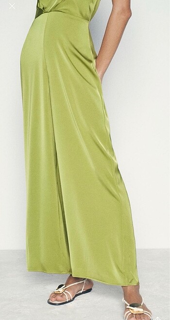 Zara Zara Saten Halter Yaka Tulum