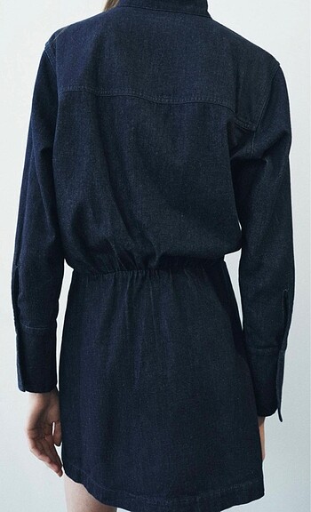 l Beden ZW Collection Yama Cepli Denim Elbise