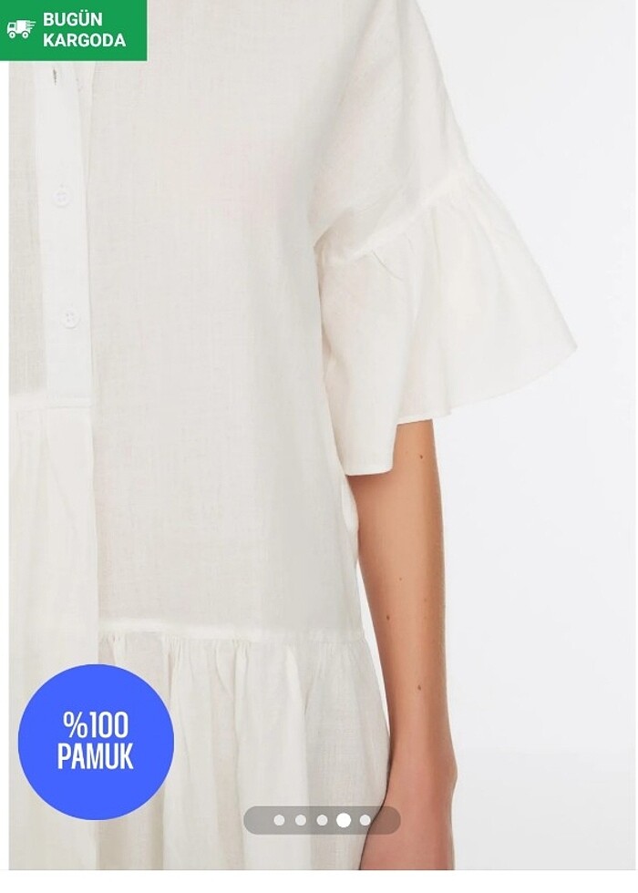 Beyaz plaj elbisesi - Görsel 3