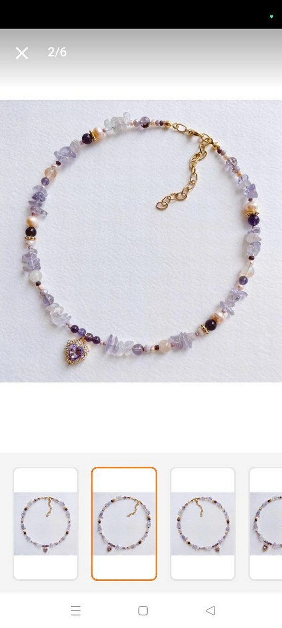 Mor Boncuklu Midi Bohem Kolye - Görsel 3