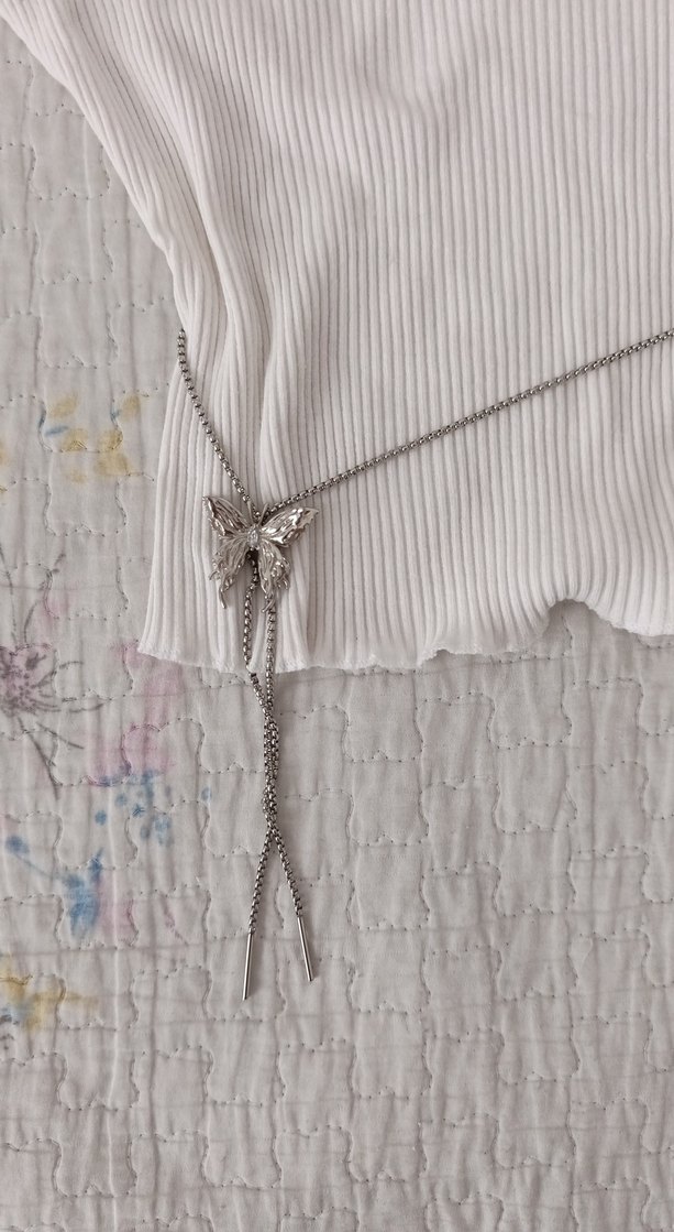 Kelebek detaylı ince zincirli bel zinciri - Görsel 3