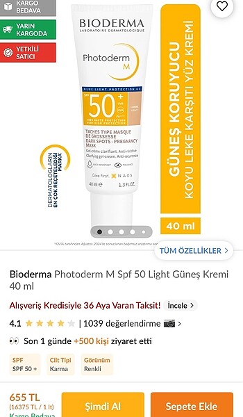 Beden BİODERMA renkli güneş kremi