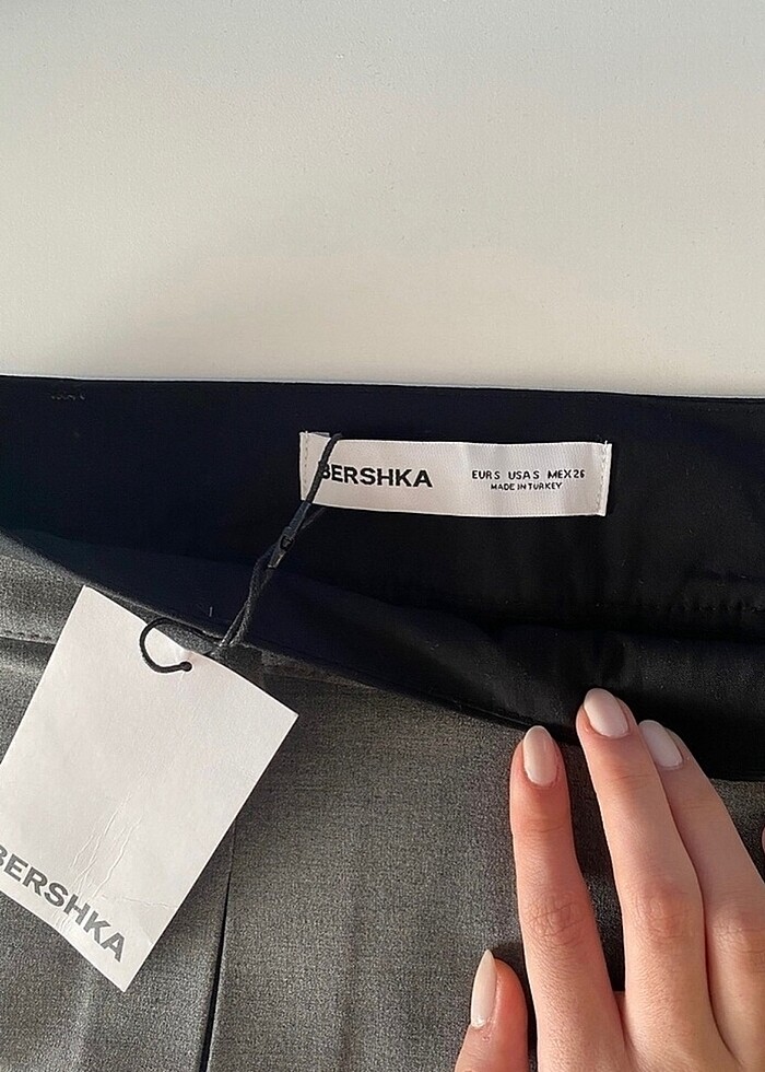 BERSHKA viral gri etek - Görsel 2