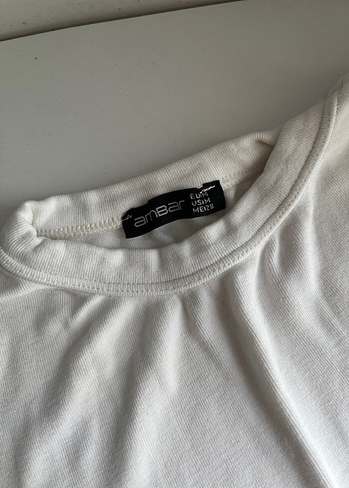 AMBAR beyaz basic üst - Görsel 2