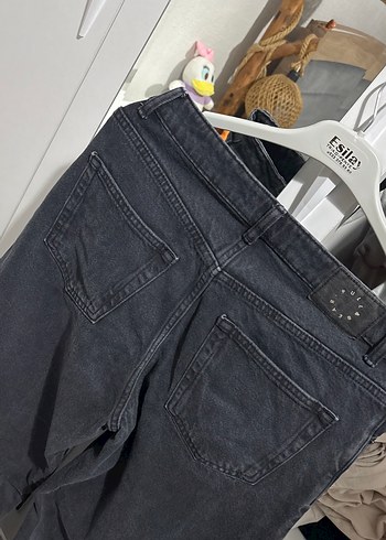 PULL AND BEAR siyah basic wide leg jean - Görsel 2