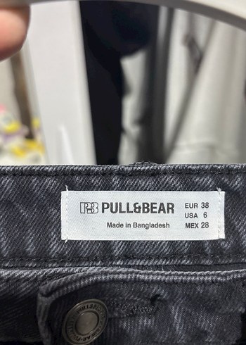 PULL AND BEAR siyah basic wide leg jean - Görsel 3