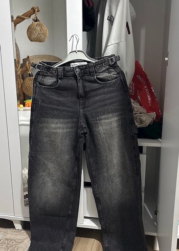 BERSHKA wide leg balloon fit baggy jean pantolon - Görsel 2