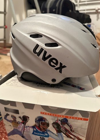 Gri Uves Çocuk Kayak kaskı - Görsel 2