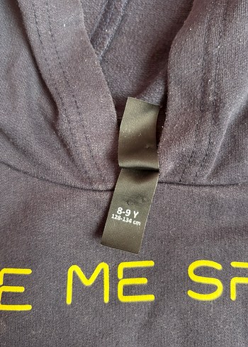 erkek çocuk siyah Kapüşonlu Sweatshirt - 'GIVE ME SPACE' Baskılı - Görsel 2