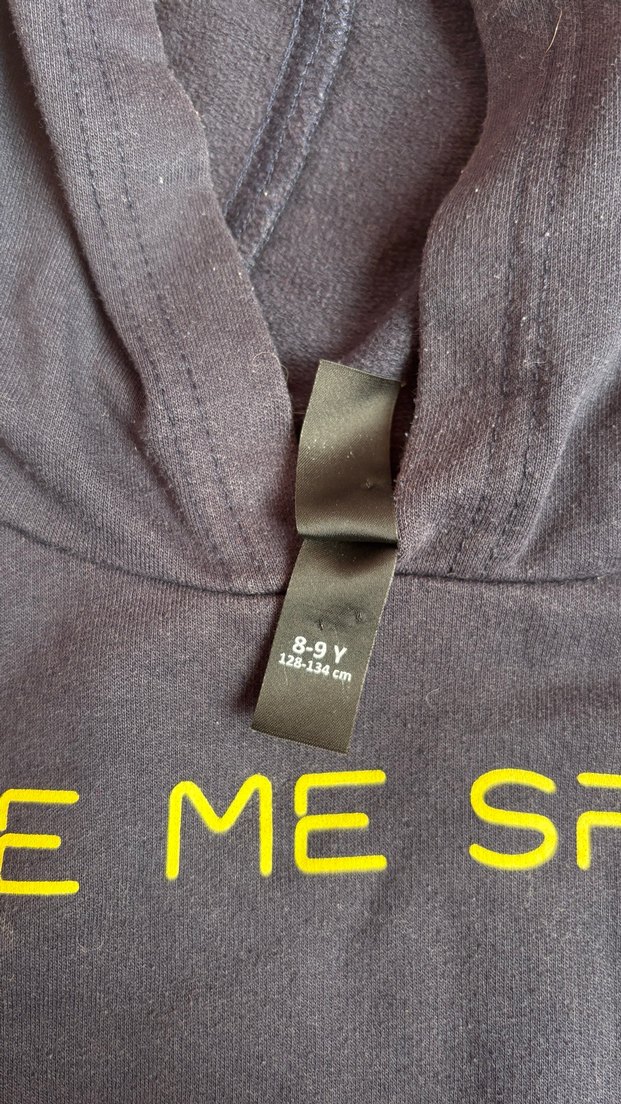 erkek çocuk siyah Kapüşonlu Sweatshirt - 'GIVE ME SPACE' Baskılı - Görsel 2