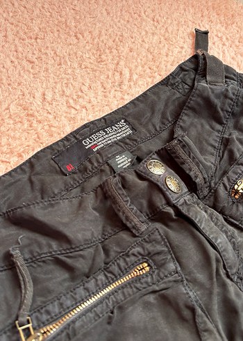 GUESS Siyah Kemerli Grunge Kadın Denim Pantolon - Görsel 3