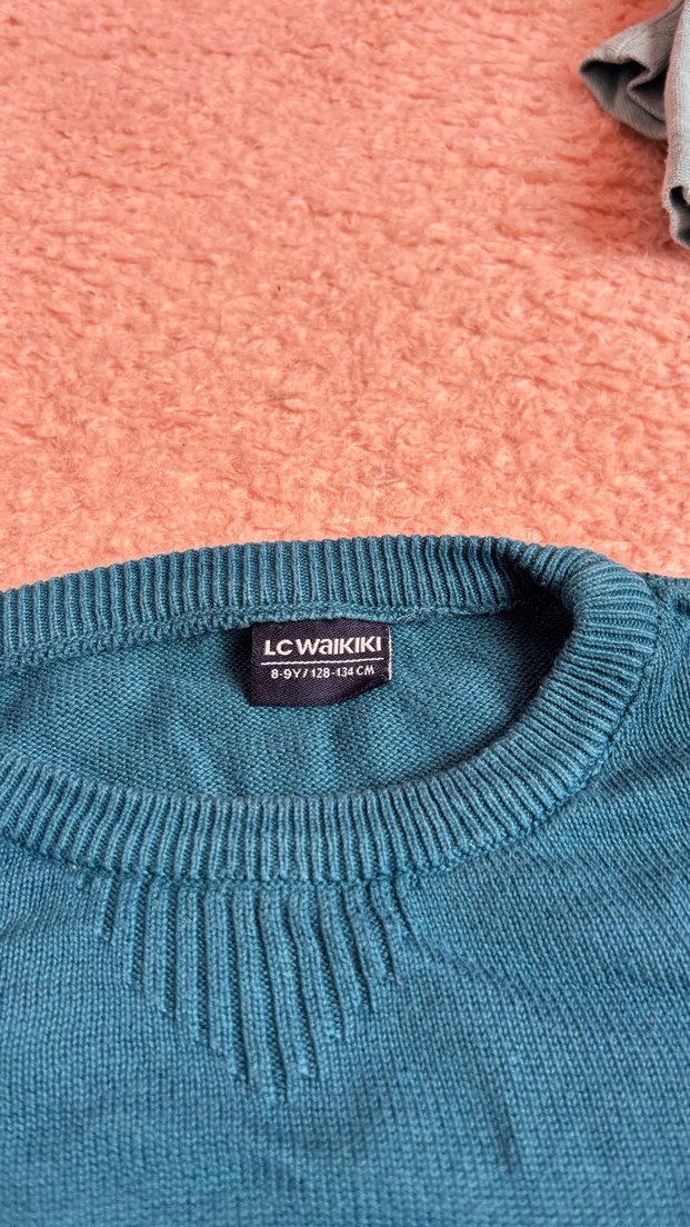 Erkek çocuk Turkuaz Basic Yün Kazak - Görsel 2