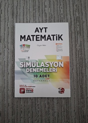 3D yayınları AYT Matematik Simülasyon Denemeleri - 10 Adet