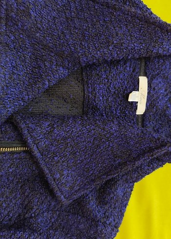 Koyu Mavi Fermuarlı Kadın Ceket - Görsel 3