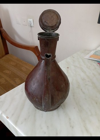 Parlak Kahverengi Bakır ibrik - Görsel 6