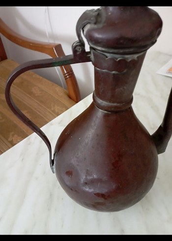 Parlak Kahverengi Bakır ibrik - Görsel 3