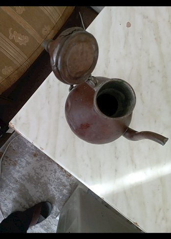 Parlak Kahverengi Bakır ibrik - Görsel 5