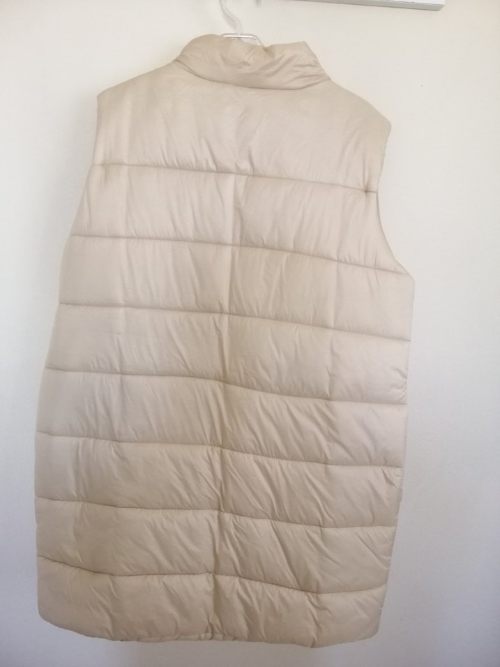 Bej Yüksek Yakalı Fermuarlı Kadın Yelek - Görsel 4